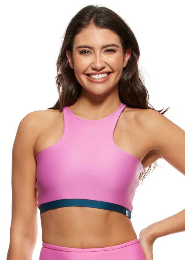 TOP HAPPY ROSA CHICLETE COM BOJO REMOVÍVEL