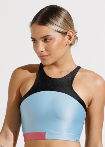 Produto TOP HIGHT AZUL CLARO COM BOJO REMOVÍVEL