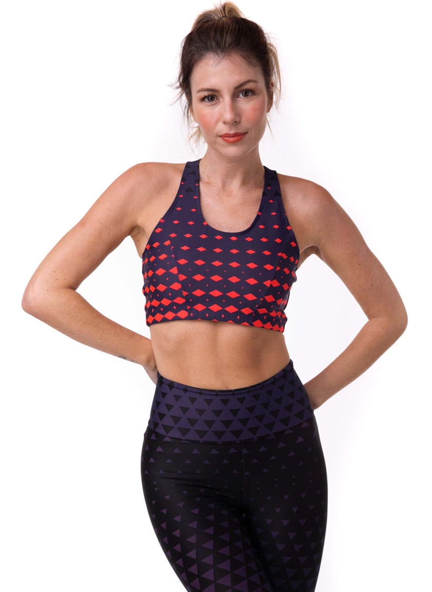 TOP JACQUARD BENSPORT MARINHO / ROSA NEON