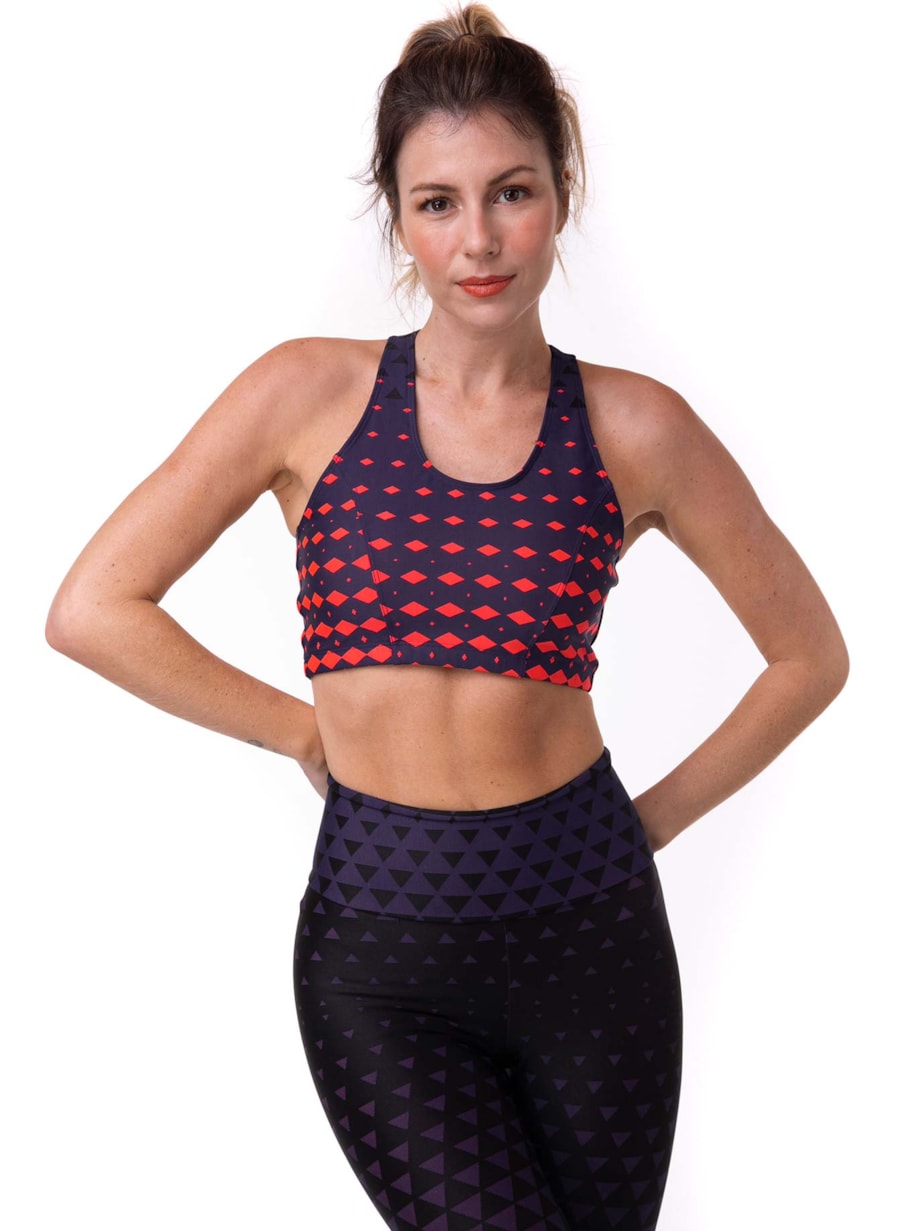 TOP JACQUARD BENSPORT MARINHO / ROSA NEON