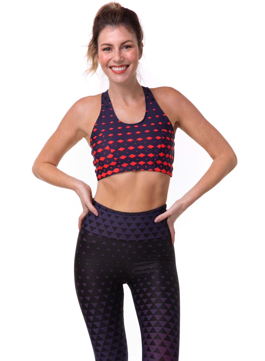 TOP JACQUARD BENSPORT MARINHO / ROSA NEON