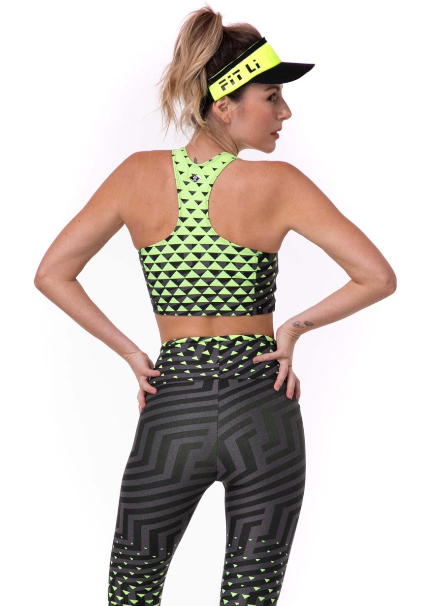 TOP JACQUARD BENSPORT PRETO / VERDE NEON