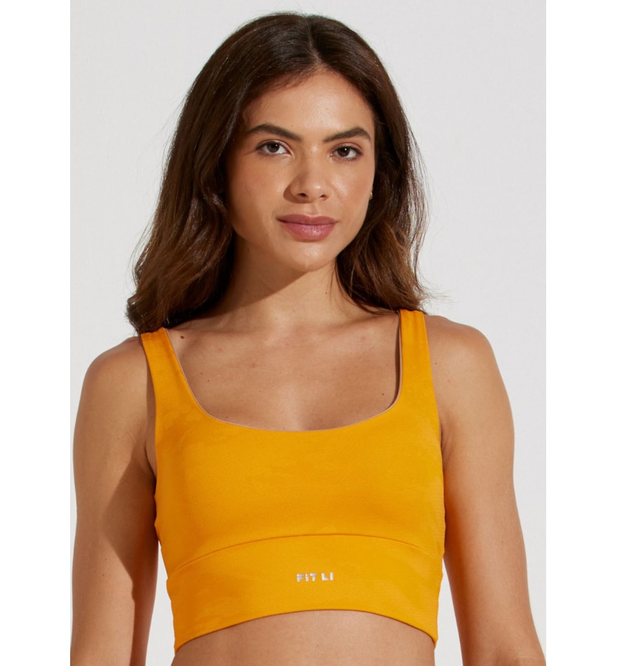 TOP JACQUARD SOLEIL LARANJA COM BOJO REMOVÍVEL