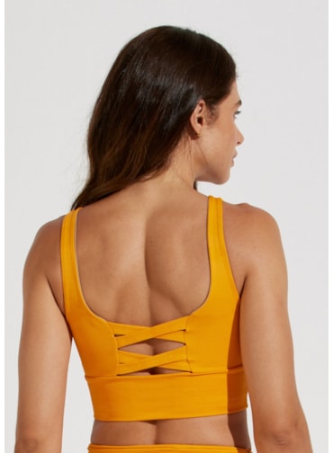 TOP JACQUARD SOLEIL LARANJA COM BOJO REMOVÍVEL