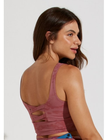 TOP JACQUARD SOLEIL ROSA TERRACOTA COM BOJO REMOVÍVEL