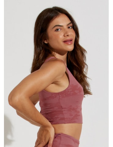 TOP JACQUARD SOLEIL ROSA TERRACOTA COM BOJO REMOVÍVEL