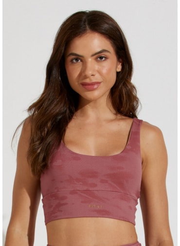 TOP JACQUARD SOLEIL ROSA TERRACOTA COM BOJO REMOVÍVEL