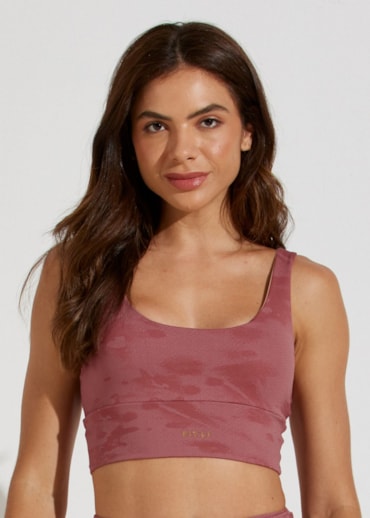 TOP JACQUARD SOLEIL ROSA TERRACOTA COM BOJO REMOVÍVEL