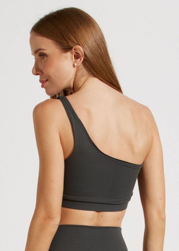 TOP OMBRO SÓ UNIQUÈ CINZA CHUMBO