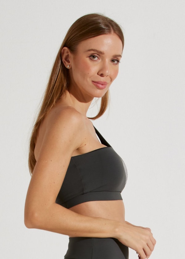 TOP OMBRO SÓ UNIQUÈ CINZA CHUMBO