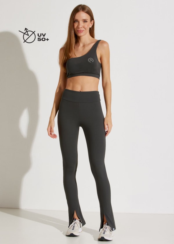 TOP OMBRO SÓ UNIQUÈ CINZA CHUMBO