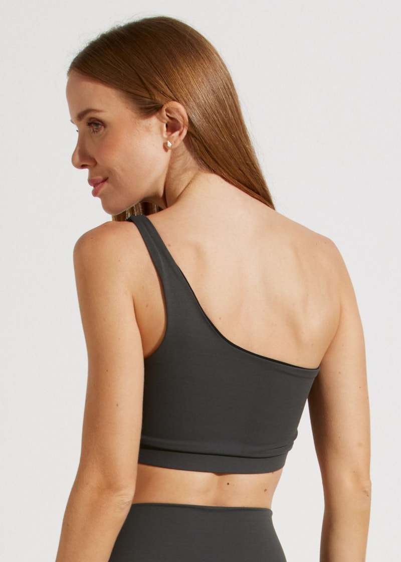 TOP OMBRO SÓ UNIQUÈ CINZA CHUMBO