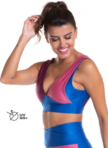 TOP OOPS! AZUL BIC / ROXO / ROSA