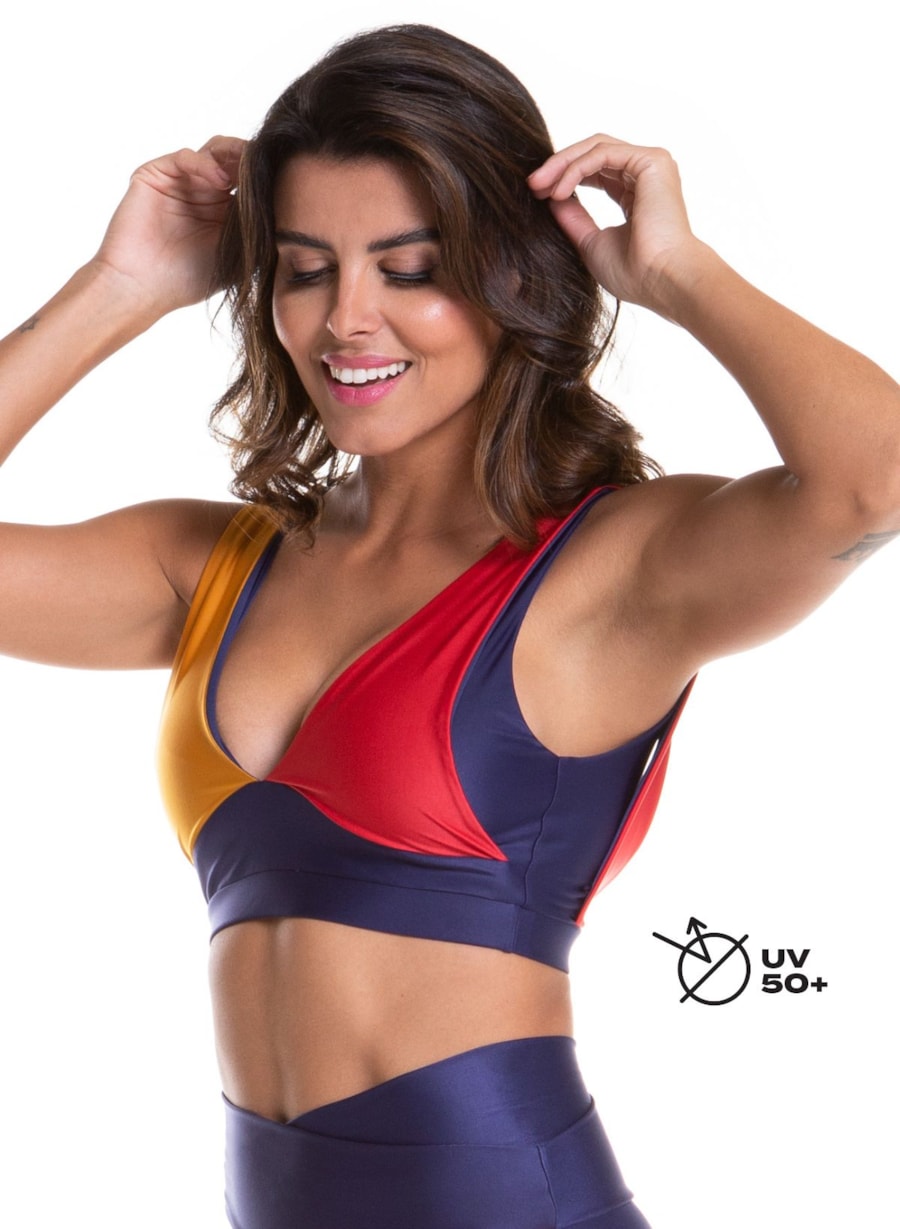 TOP OOPS! MARINHO / DAMASCO / VERMELHO