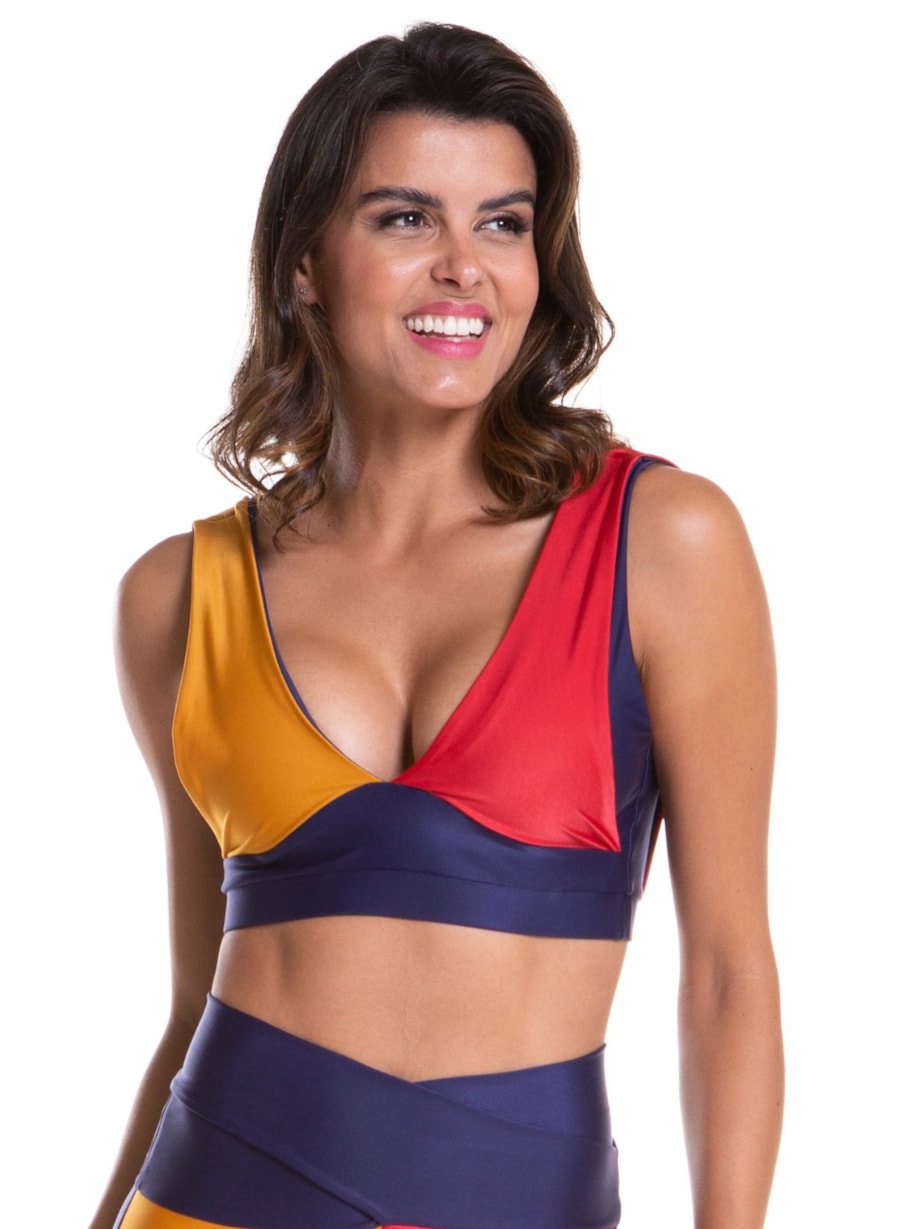 TOP OOPS! MARINHO / DAMASCO / VERMELHO