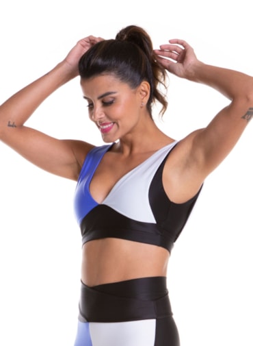 TOP OOPS! PRETO / AZUL / BRANCO