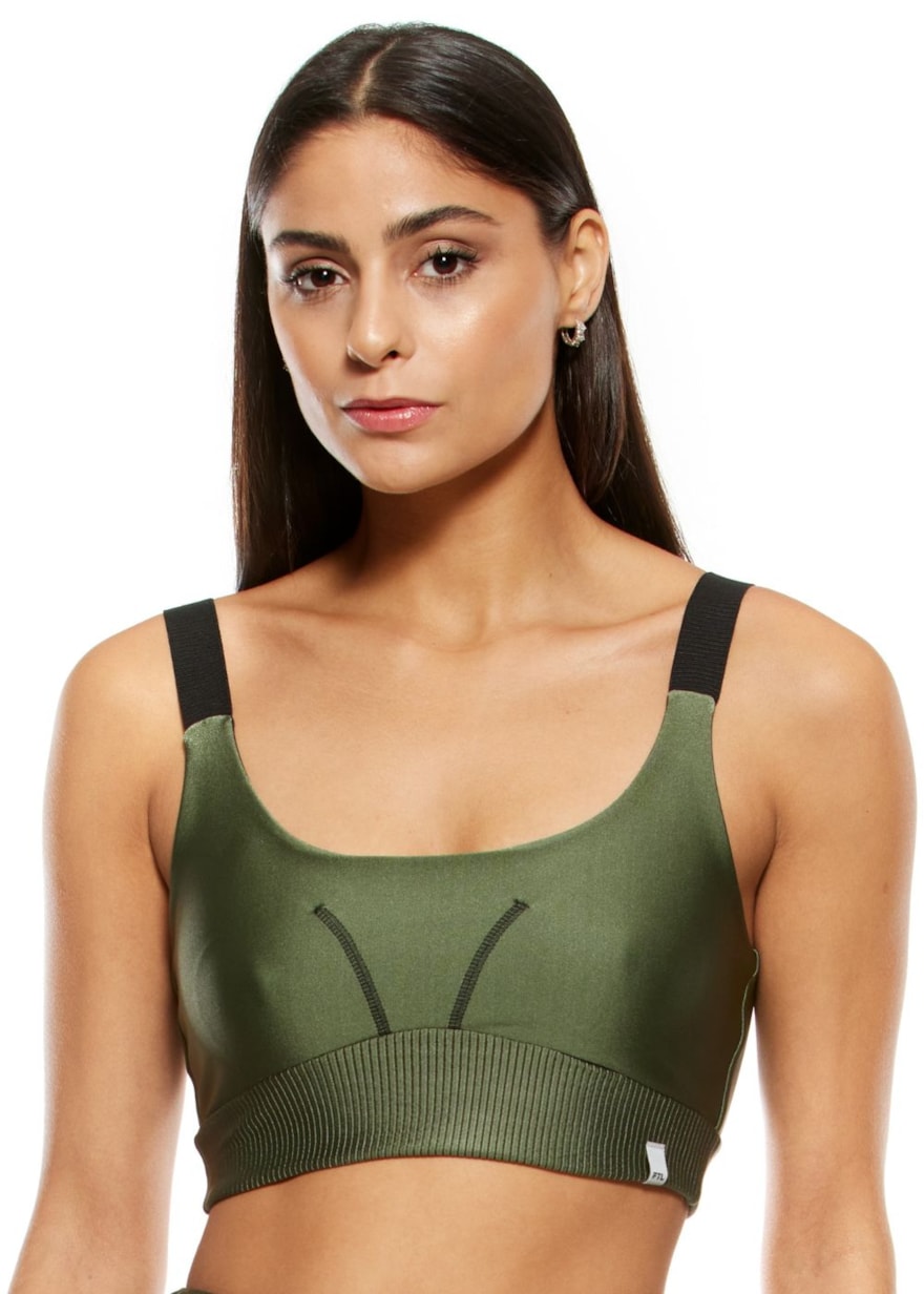 TOP POWER VERDE METÁLICO COM BOJO REMOVÍVEL