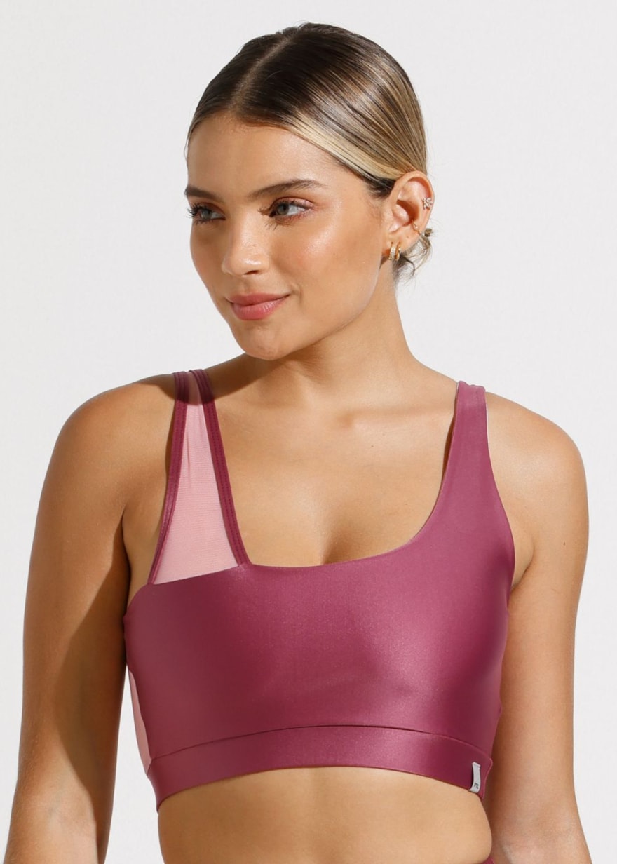 TOP SPEED ROSA COM ALÇAS ASSIMÉTRICAS TOP SPEED ROSA COM ALÇAS ASSIMÉTRICAS