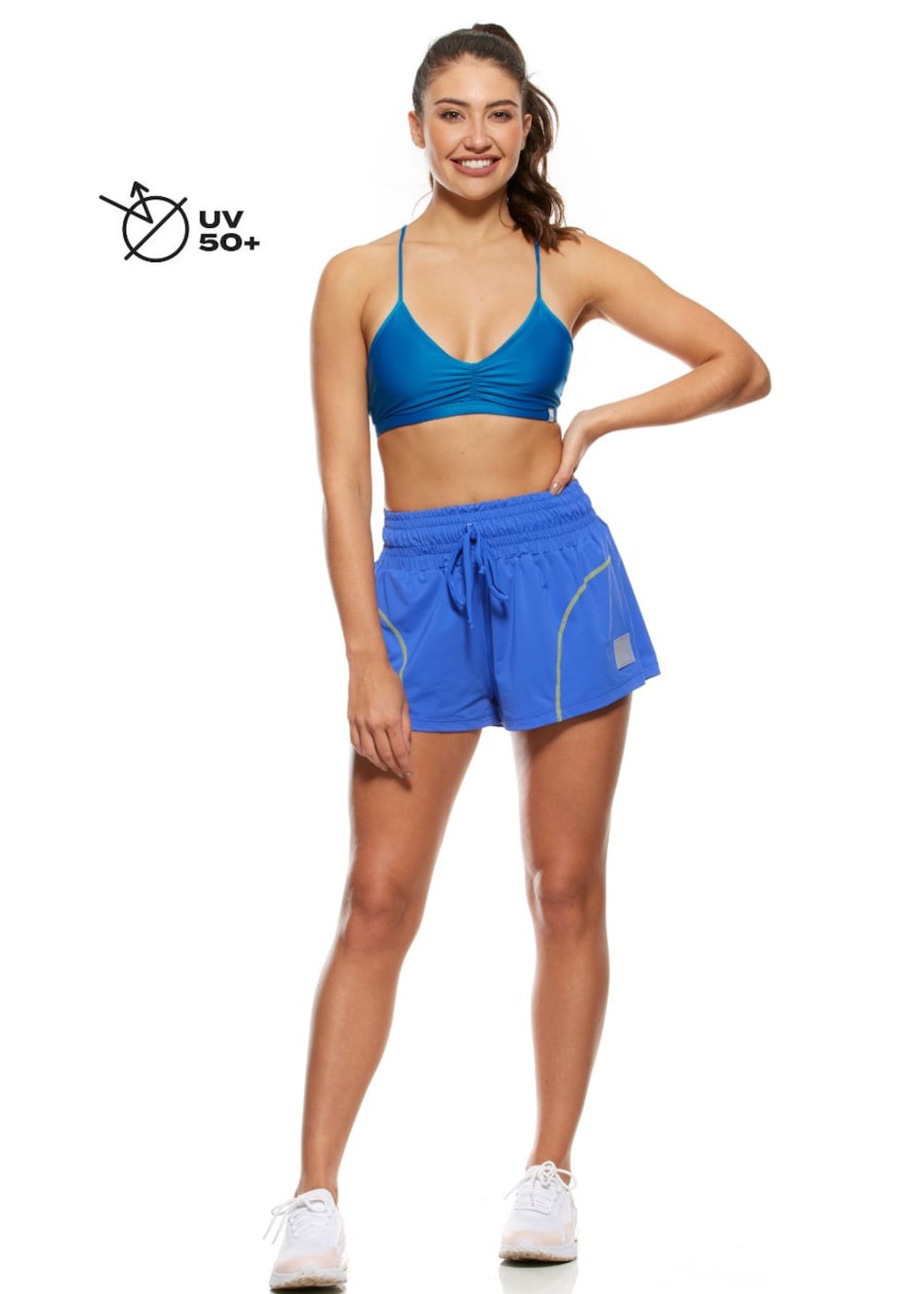 TOP SUN AZUL PISCINA COM ALÇAS FINAS E BOJO REMOVÍVEL