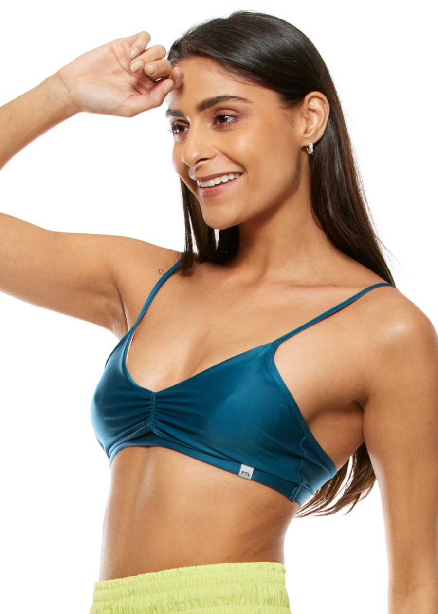 TOP SUN VERDE PETRÓLEO COM ALÇAS FINAS E BOJO REMOVÍVEL