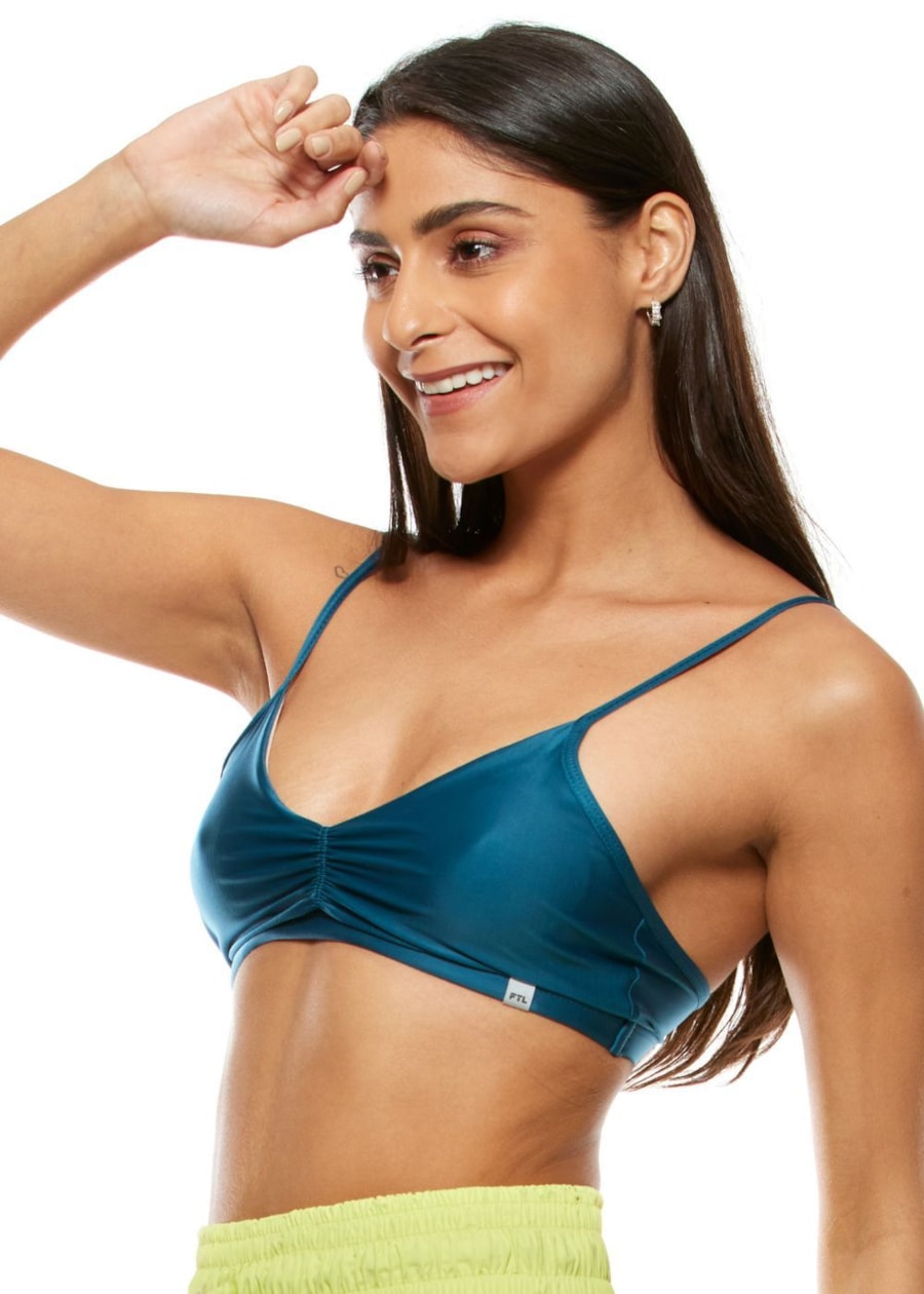 TOP SUN VERDE PETRÓLEO COM ALÇAS FINAS E BOJO REMOVÍVEL