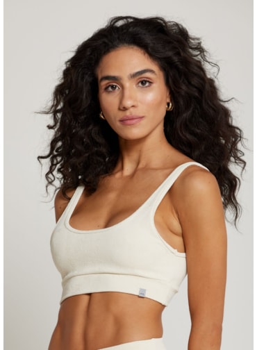 Produto TOP TEXTURA MOOD JQ OFF WHITE COM BOJO REMOVÍVEL