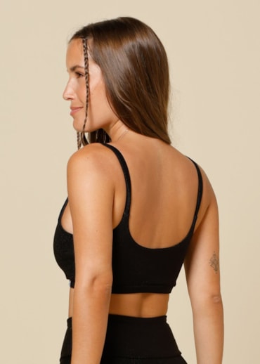 TOP TEXTURA VIBRATI_ON DRI PRETO COM BOJO REMOVÍVEL