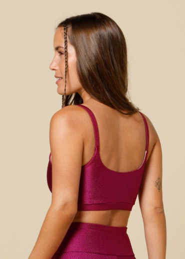 TOP TEXTURA VIBRATI_ON DRI VINHO COM BOJO REMOVÍVEL