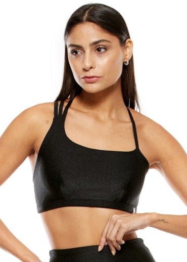 TOP TEXTURIZADO CREATIVE PRETO COM BOJO REMOVÍVEL