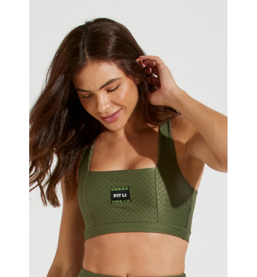 TOP TEXTURIZADO DECOTE QUADRADO NOTRE DAME VERDE MILITAR TOP TEXTURIZADO DECOTE QUADRADO NOTRE DAME VERDE MILITAR