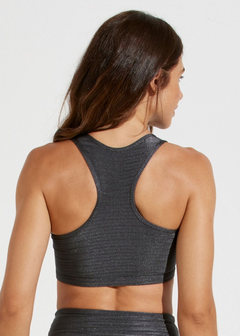 TOP TEXTURIZADO LA NUIT CINZA GRAFITE COM BOJO REMOVÍVEL