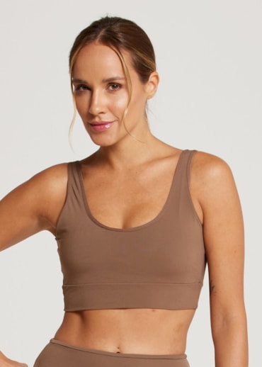 TOP WELNESS MARROM COM BOJO REMOVÍVEL