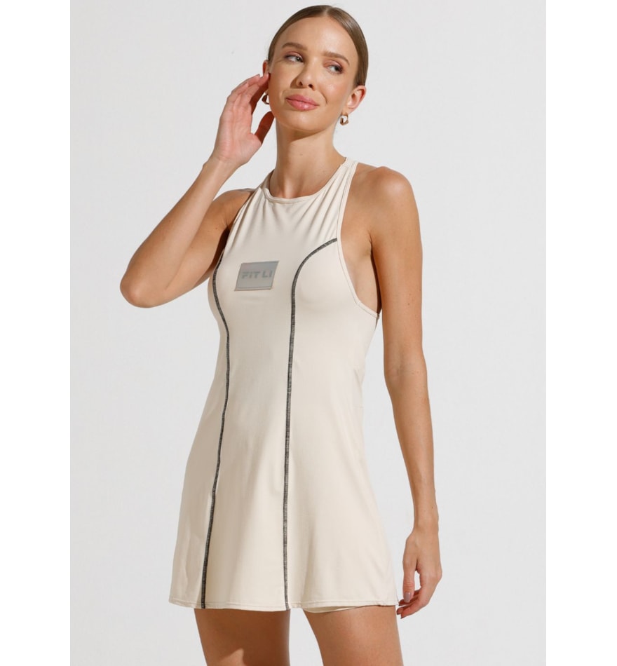 VESTIDO SUMMIT OFF WHITE COM SHORT E BOLSOS VESTIDO SUMMIT OFF WHITE COM SHORT E BOLSOS