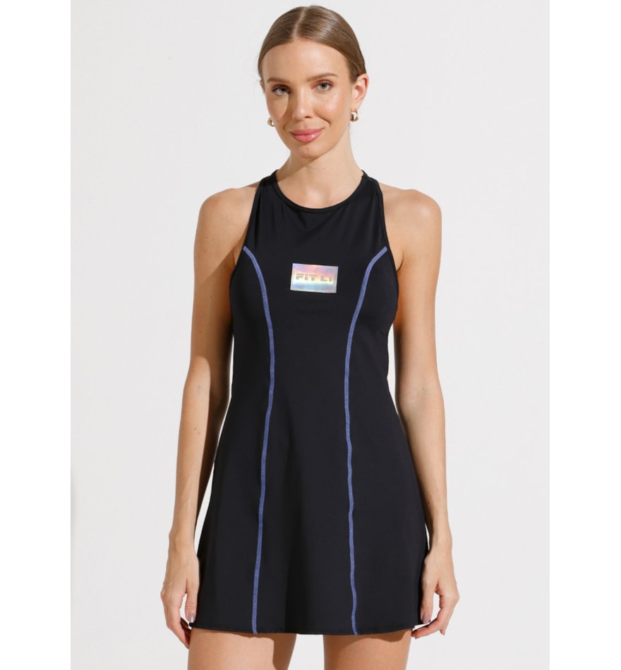 VESTIDO SUMMIT PRETO COM SHORT E BOLSOS VESTIDO SUMMIT PRETO COM SHORT E BOLSOS